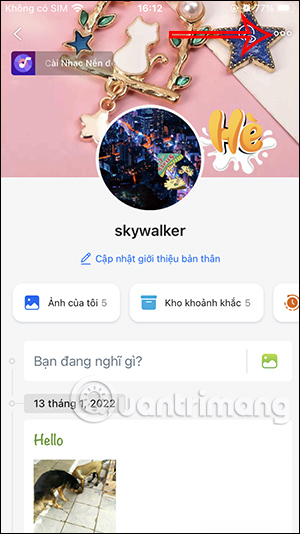 Tùy chọn tài khoản Zalo