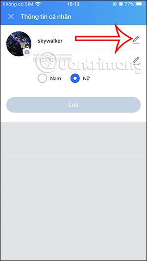 Chỉnh sửa tên Zalo