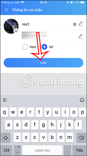 Đổi tên Zalo trên điện thoại