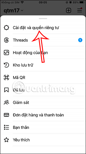 Cài đặt và riêng tư Instagram