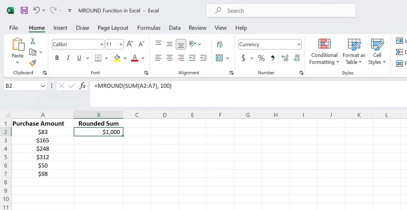 Kết hợp hàm MROUND với các hàm khác