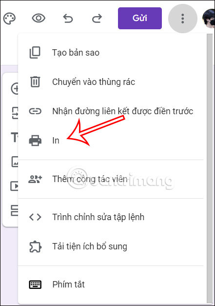In Google Forms