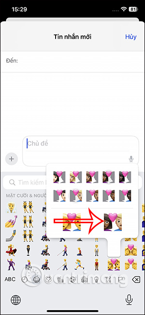 Chọn màu mới emoji iPhone