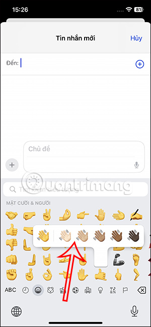 Chọn màu emoji trên iPhone