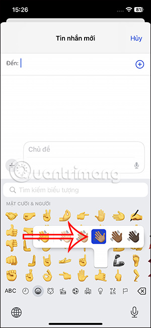 Chọn màu sắc emoji iPhone