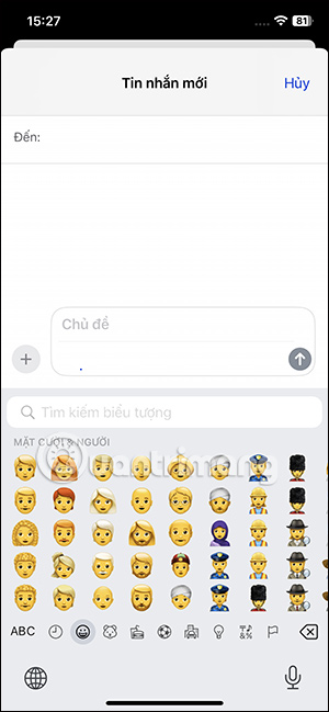 Emoji mặt người trên iPhone