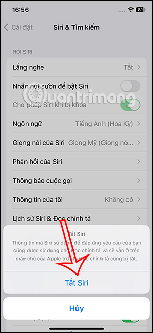 Tắt gọi Siri trên iPhone qua nút sườn