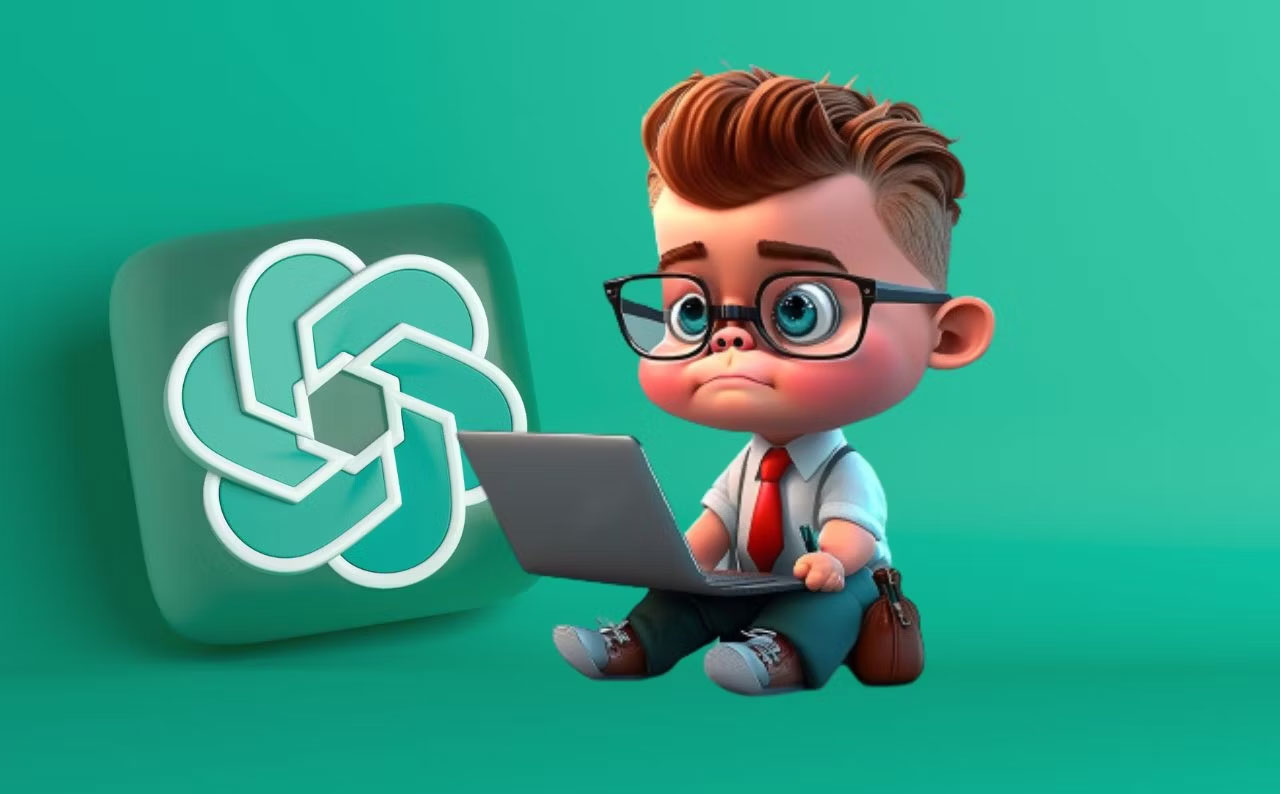 Một cậu bé sử dụng ChatGPT trên máy tính