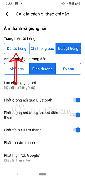 Tắt tiếng chỉ đường trên Google Maps