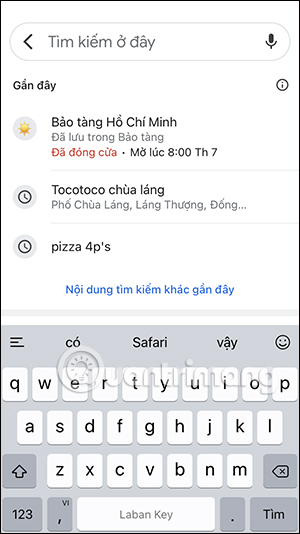 Tìm vị trí trên bản đồ Google Maps