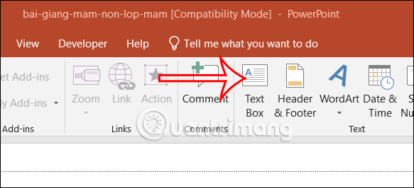 Tạo Text box trong PowerPoint