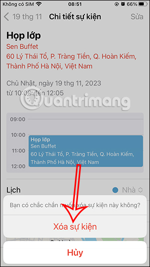Đồng ý xóa sự kiện