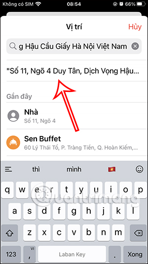Tìm kiếm vị trí di chuyển