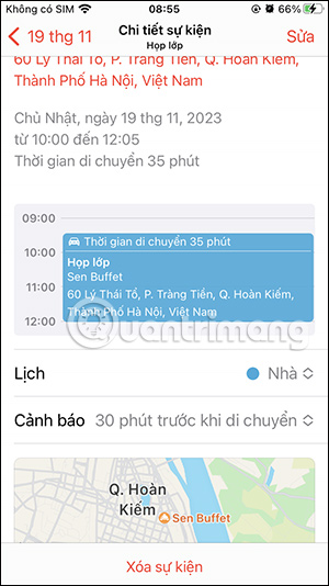 Lưu sự kiện iPhone