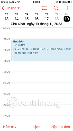 Sự kiện Lịch iPhone