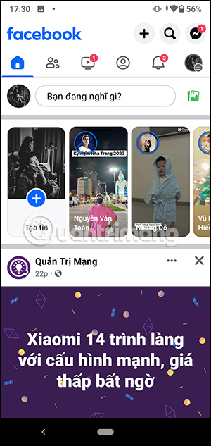 Giao diện Facebook
