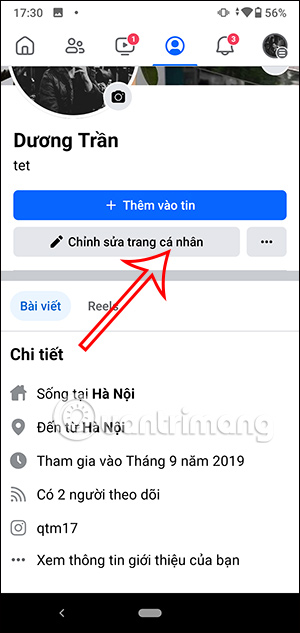 Chỉnh sửa Facebook cá nhân