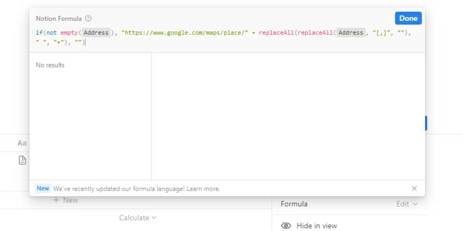 Công thức cho Google Maps