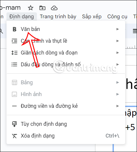 Chỉnh định dạng Google Slides