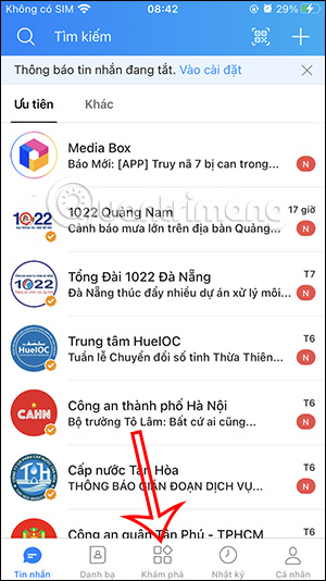 Khám phá trên Zalo