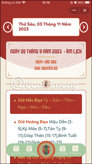 Chuyển sang ngày khác