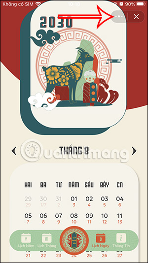 Tùy chỉnh Lịch phong thủy trên Zalo