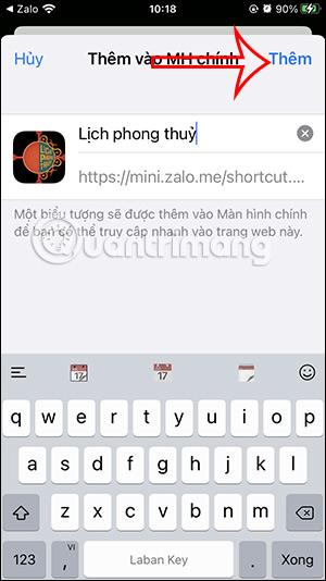 Tạo tên phím tắt