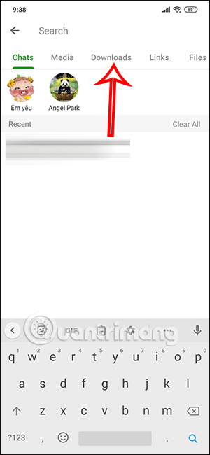 Downloads trên Telegram Android