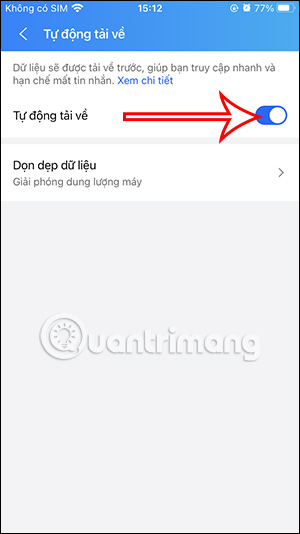 Tự động tải về trên Zalo