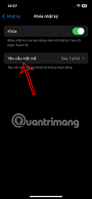 Khóa Nhật ký trên iPhone