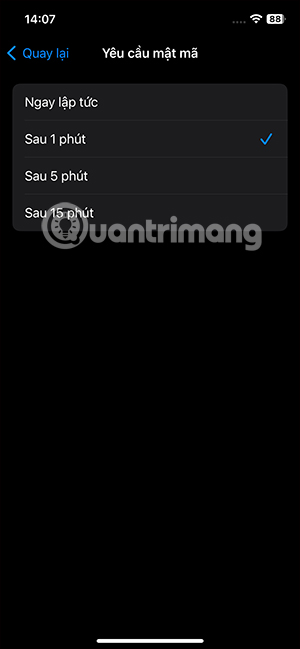 Chọn thời gian khóa Nhật ký trên iPhone