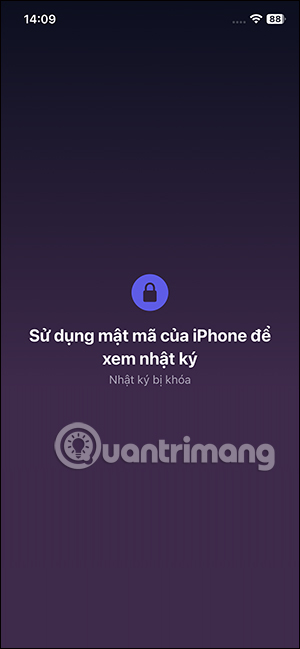 Yêu cầu nhập khóa để mở Nhật kýiPhone