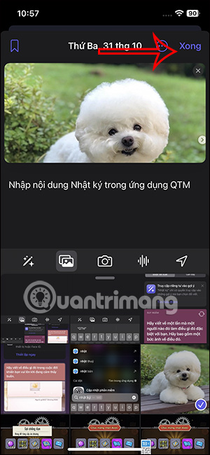 Lưu lại nhật ký trên iPhone