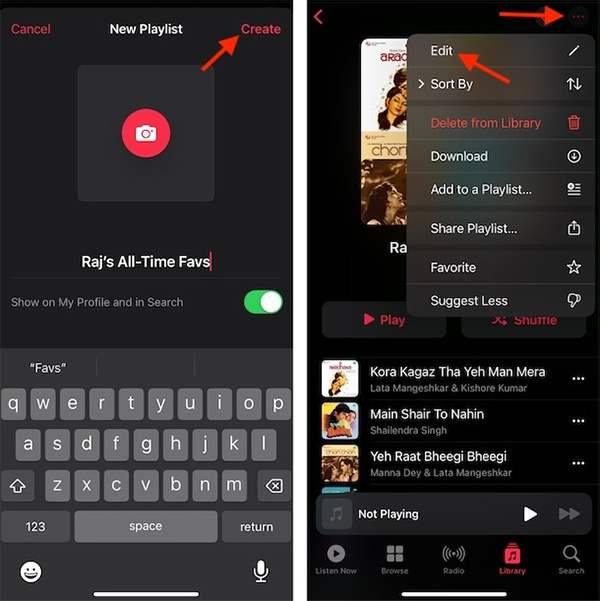 Chỉnh sửa playlist Apple Music