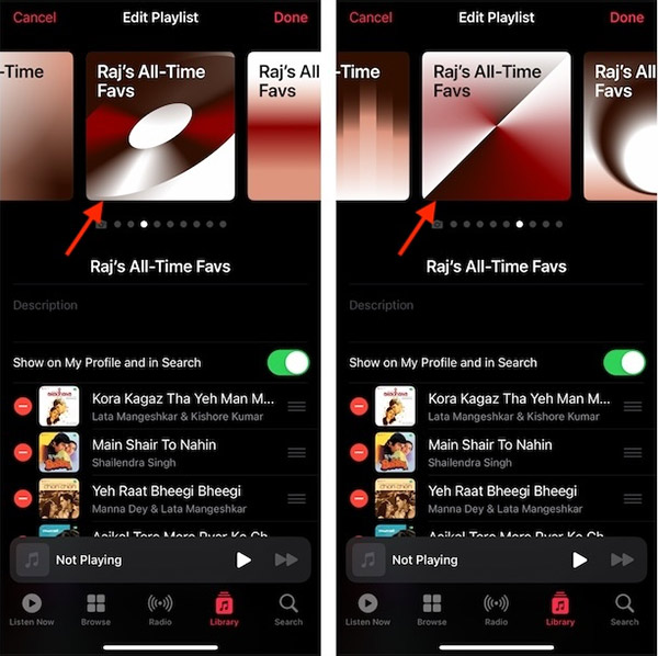 Chọn cover playlist Apple Music
