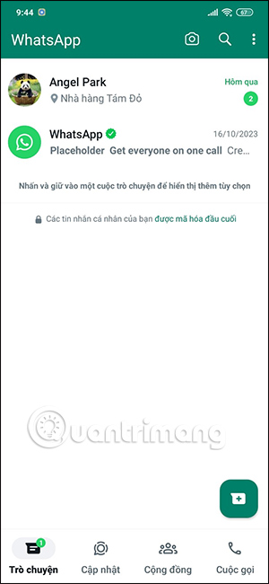 Giao diện WhatsApp