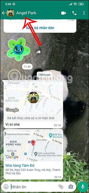 Tài khoản WhatsApp khóa đoạn chat