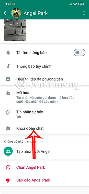 Khóa đoạn chat WhatsApp