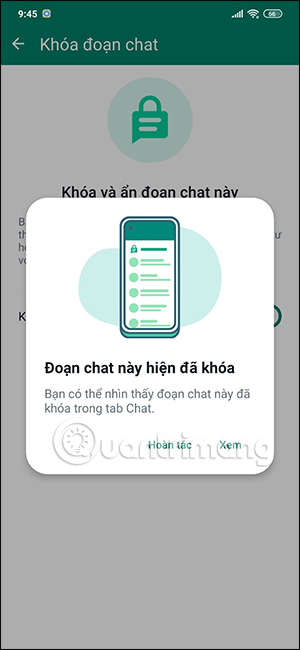 Khóa đoạn chat WhatsApp