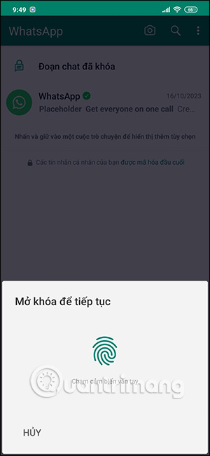 Nhập dấu vân tay