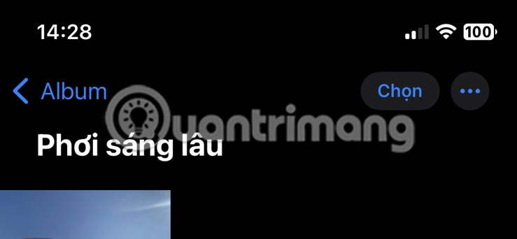 Cận cảnh album Phơi sáng lâu trong ứng dụng Ảnh của iPhone