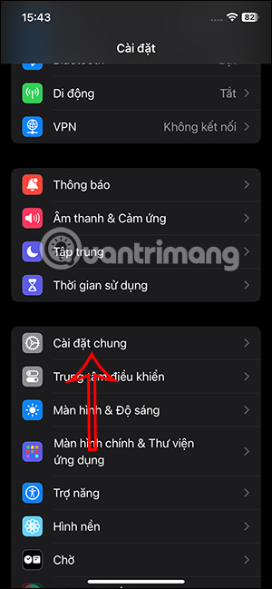 Cài đặt chung trên iPhone 
