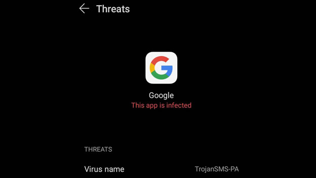 Điện thoại Huawei phát hiện Google là virus TrojanSMS-PA, cách xử lý