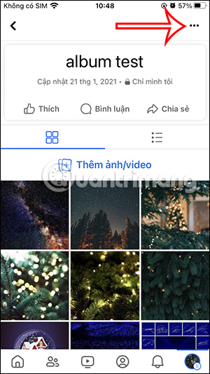 Tùy chọn album ảnh Facebook