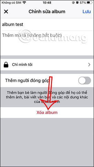 Xóa album Facebook
