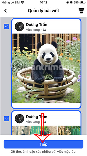 Chọn các ảnh Facebook muốn xóa