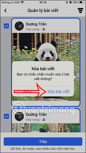 Xóa các bài viết trên Facebook