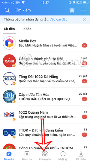 Khám phá trên Zalo