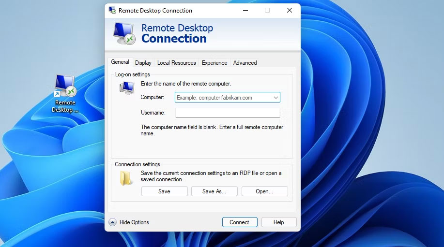 Shortcut Remote Desktop Connection