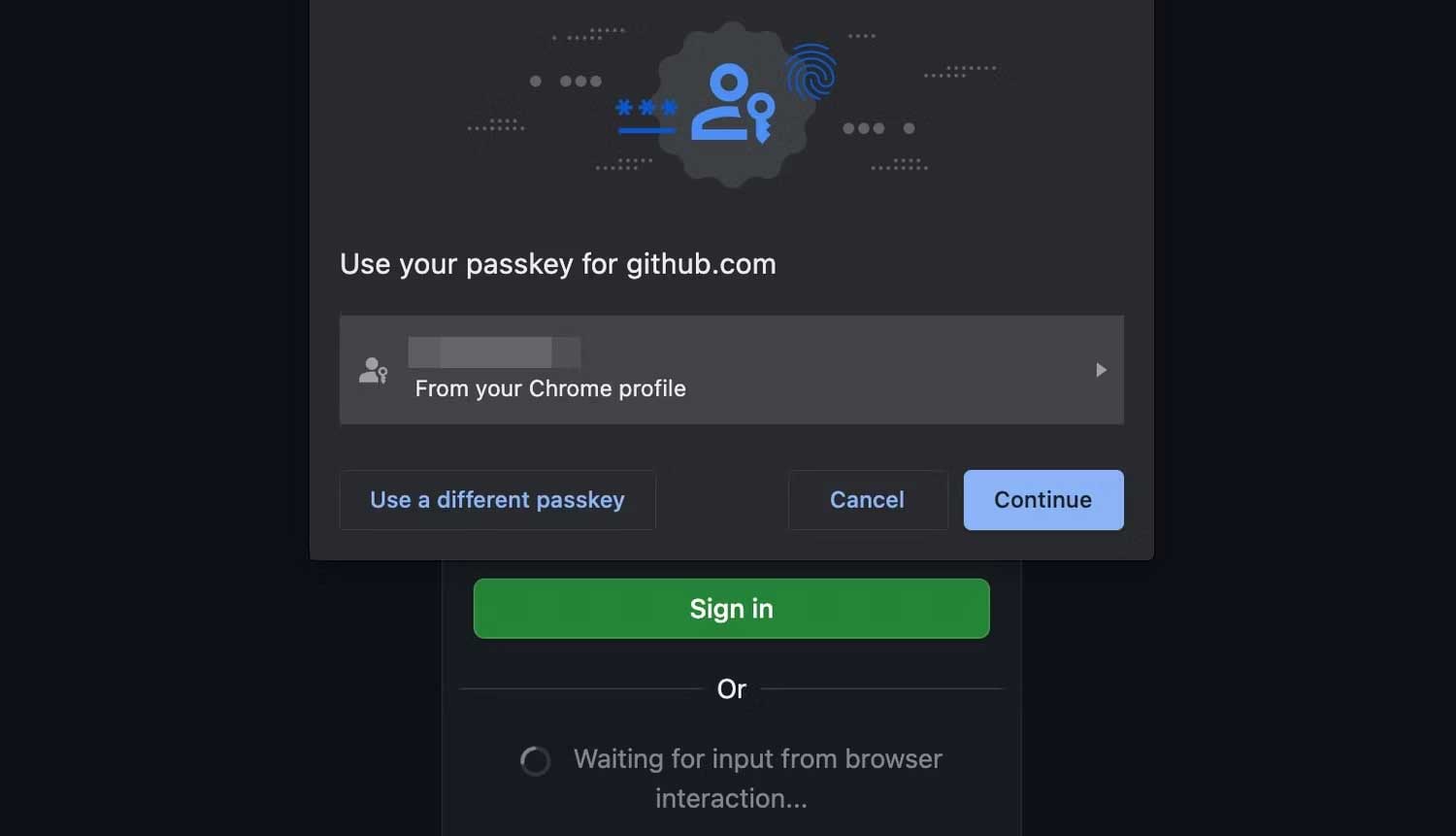 Đợi quá trình đăng nhập thành công